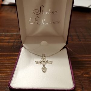 Vintage Sterling Reflections Cross Necklace